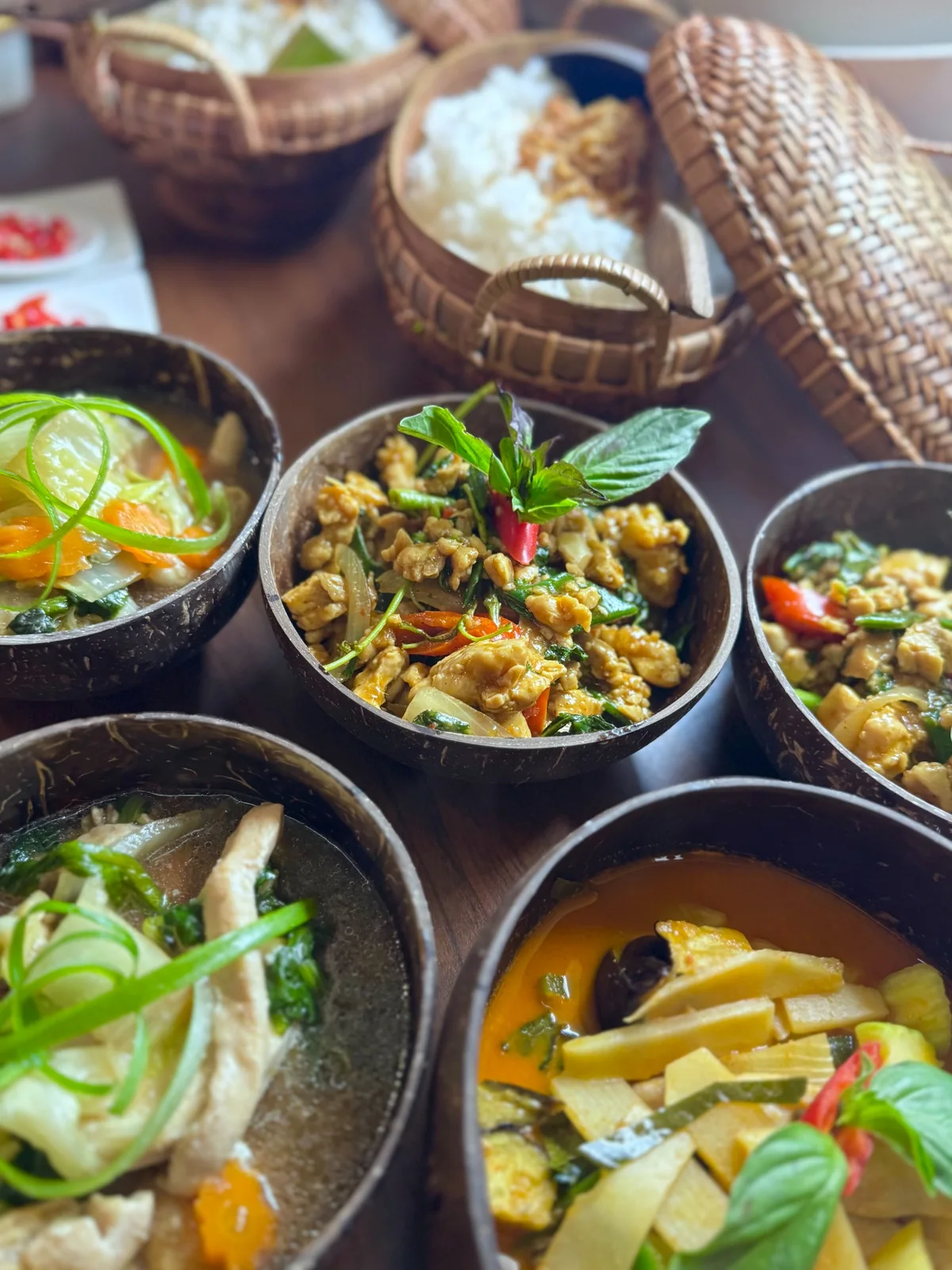 Asian dishes served in bowls