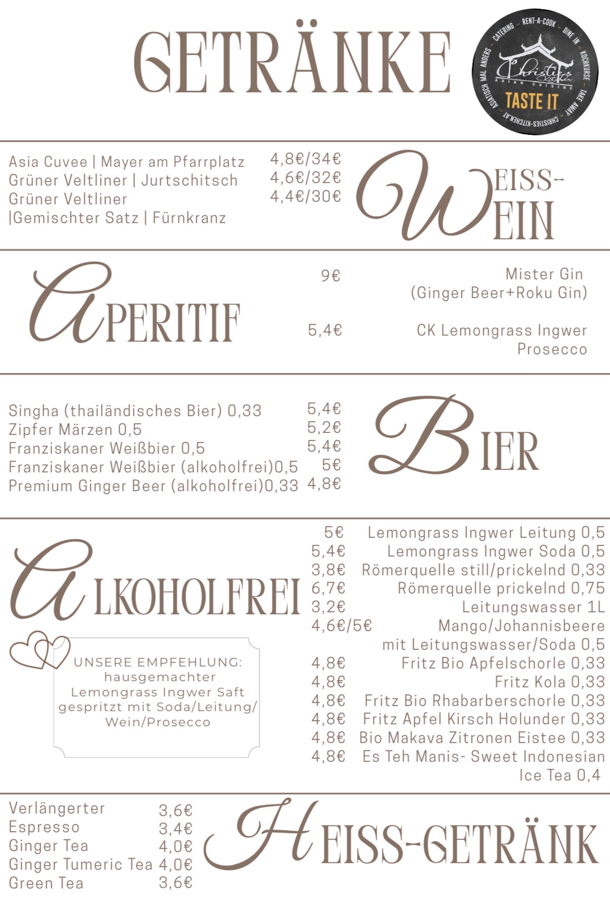 Page 3 of Christie's Kitchen menu